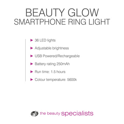 Selfie & vlogging smartphone ring light - 3 instellingen - 36 LED lampjes - USB oplaadbaar