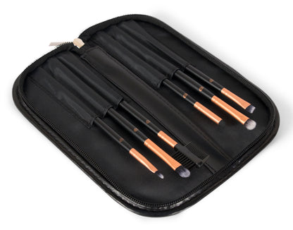 Eye Essentials Cosmetic Brush Collection | 6 verschillende make up borstels | incl etui