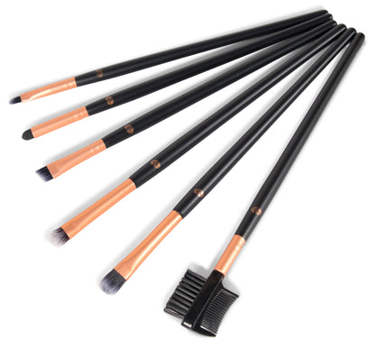 Eye Essentials Cosmetic Brush Collection | 6 verschillende make up borstels | incl etui